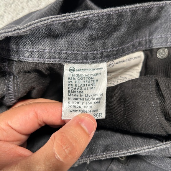 AG Adriano Goldschmied Jeans Mens 36x32 Black Denim Nomad Modern Slim‎ Straight - Picture 4 of 11